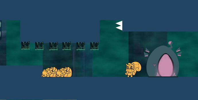 A level where a narrow corridor has a ceiling covered in corpse-destroying blocks, with a small ledge at the end. You can't jump because you'll hit the corpse-destroying blocks which also kill you, but if you don't jump you can't get over the ledge.