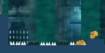 A level where the floor is a repeated pattern of spikes and corpse-destroying blocks.